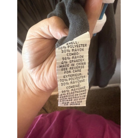 Parameter Dress Womens 2 Long Sleeve Gray Zip Front Gathered Skirt Epaulet - Picture 4 of 4